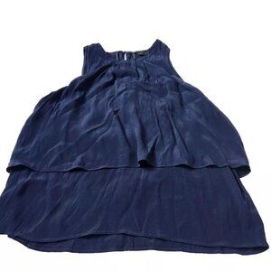 J. Crew Women's Size 12 Layered Sleeveless Blouse Navy